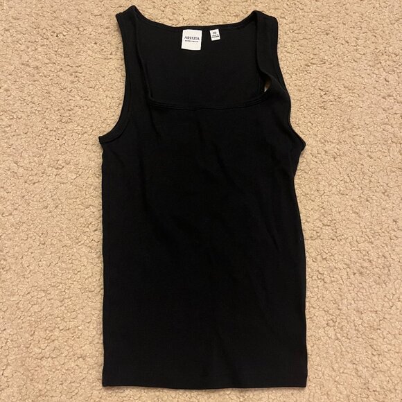 ARITZIA Knit Squareneck Tank, Black, Size XS - Picture 1 of 3